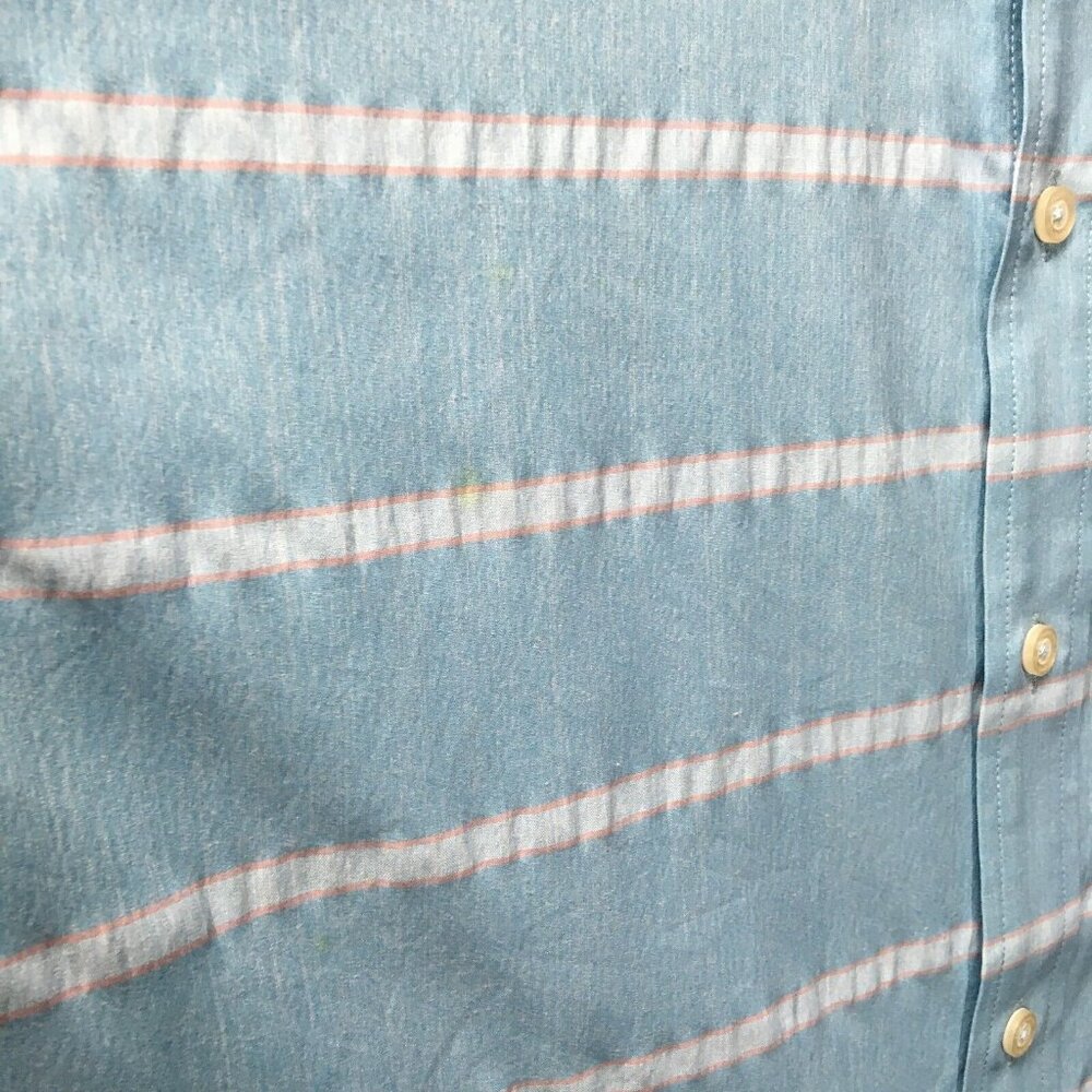 Southern Tide Mens Shirt size XL Button Up Short Sleeve‎ Blue Striped Stretch - Picture 9 of 15
